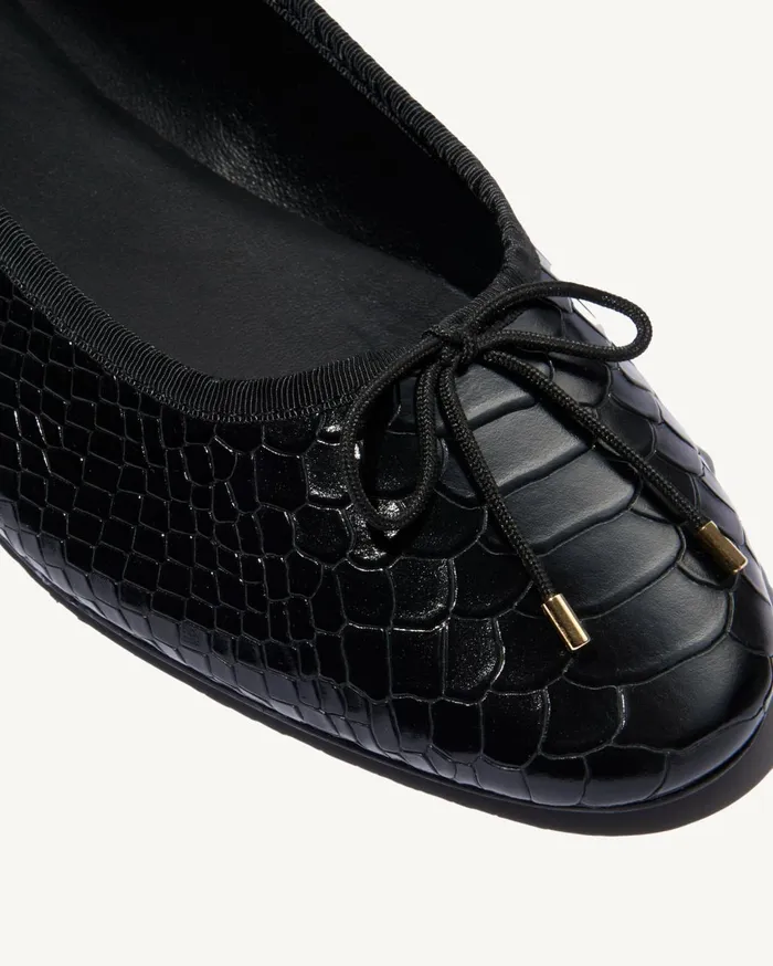 Nili Lotan LEATHER BALLET FLAT Black Women Belts and Accessories