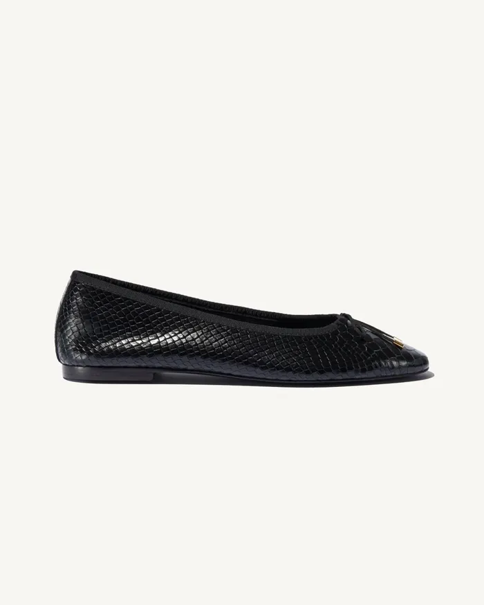 Nili Lotan LEATHER BALLET FLAT Black Women Belts and Accessories