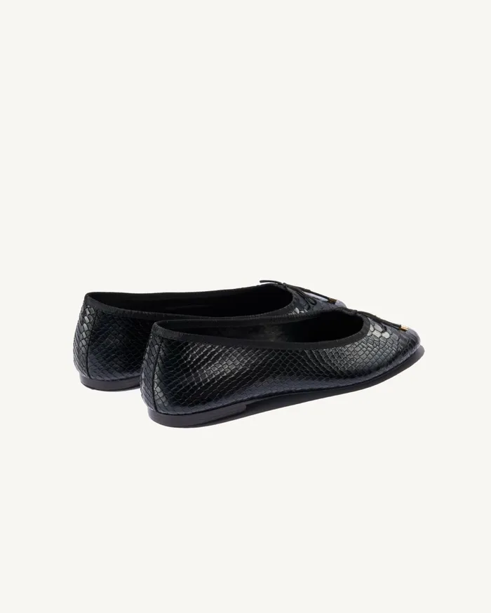 Nili Lotan LEATHER BALLET FLAT Black Women Belts and Accessories