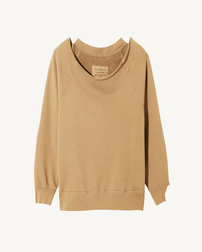 Nili Lotan LUKA SCOOP NECK SWEATSHIRT Washed Black Women Knits and Sweaters