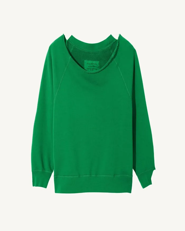 Nili Lotan LUKA SCOOP NECK SWEATSHIRT Washed Black Women Knits and Sweaters