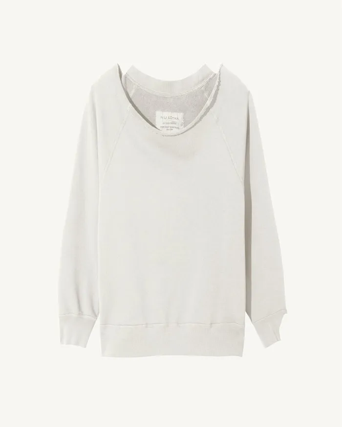 Nili Lotan LUKA SCOOP NECK SWEATSHIRT Washed Black Women Knits and Sweaters