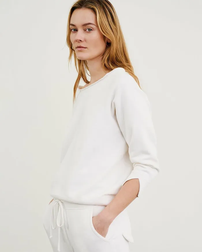 Nili Lotan LUKA SCOOP NECK SWEATSHIRT Washed Black Women Knits and Sweaters