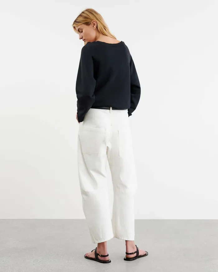 Nili Lotan LUKA SCOOP NECK SWEATSHIRT Washed Black Women Knits and Sweaters