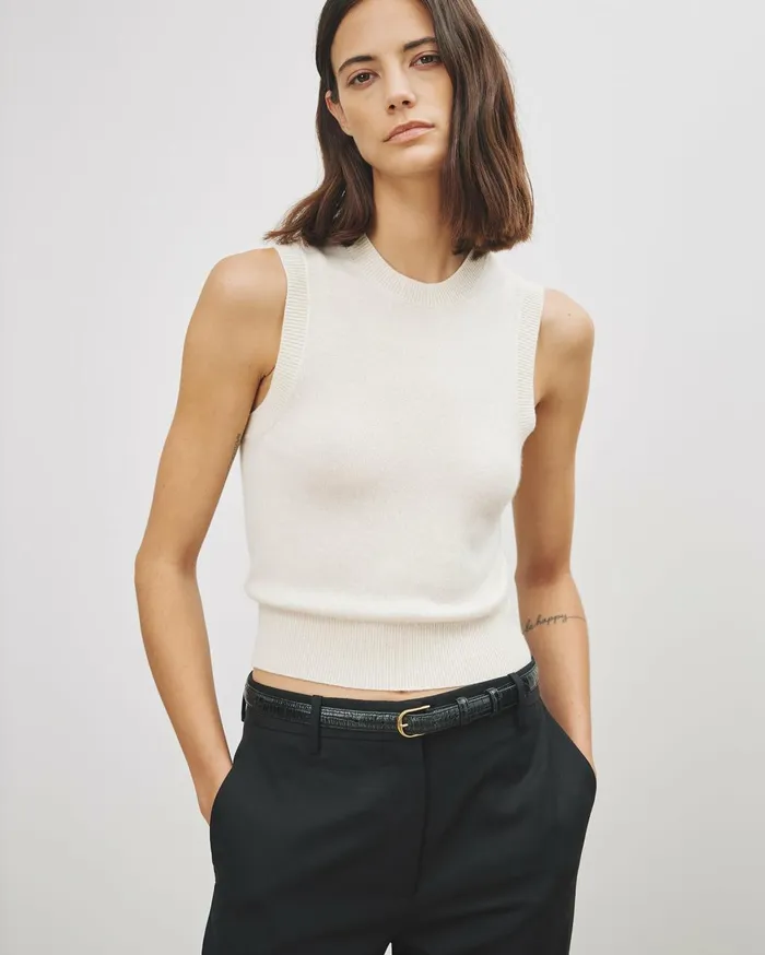 Nili Lotan MAY CASHMERE TANK Espresso Women Tops