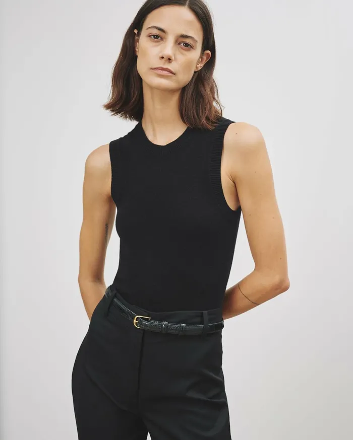 Nili Lotan MAY CASHMERE TANK Espresso Women Tops