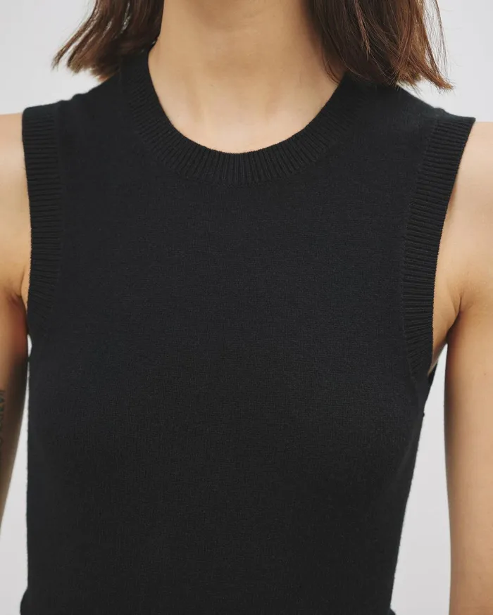 Nili Lotan MAY CASHMERE TANK Espresso Women Tops