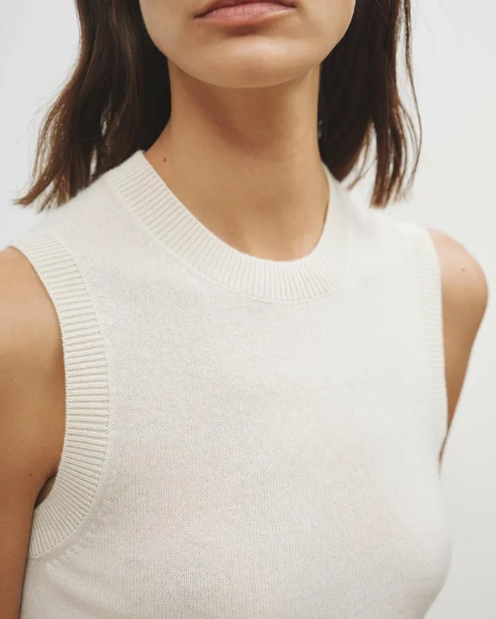 Nili Lotan MAY CASHMERE TANK Espresso Women Tops