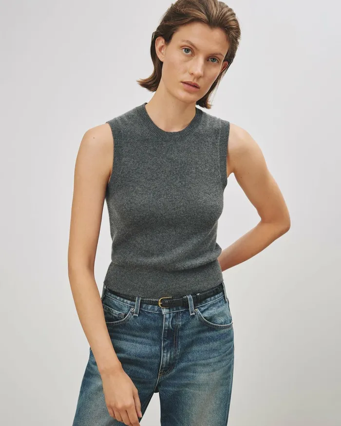 Nili Lotan MAY CASHMERE TANK Espresso Women Tops