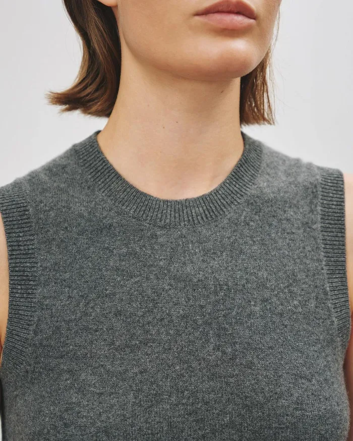 Nili Lotan MAY CASHMERE TANK Espresso Women Tops