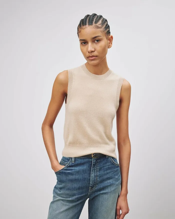 Nili Lotan MAY CASHMERE TANK Espresso Women Tops