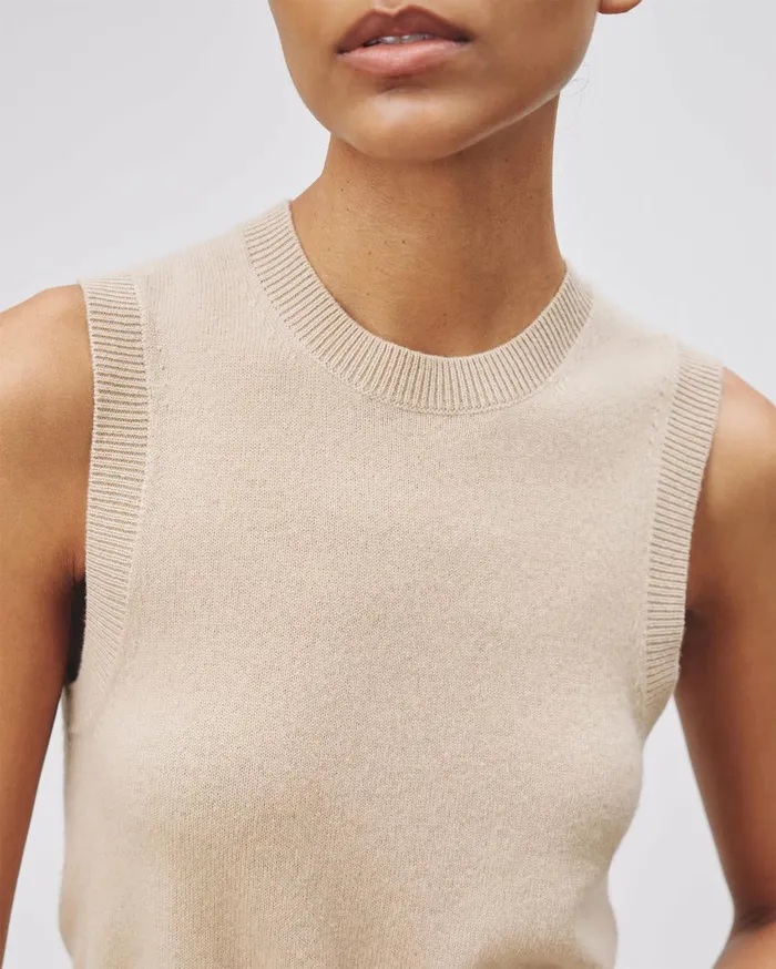 Nili Lotan MAY CASHMERE TANK Espresso Women Tops