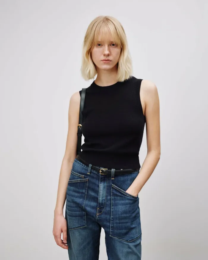 Nili Lotan MAY CASHMERE TANK Espresso Women Tops