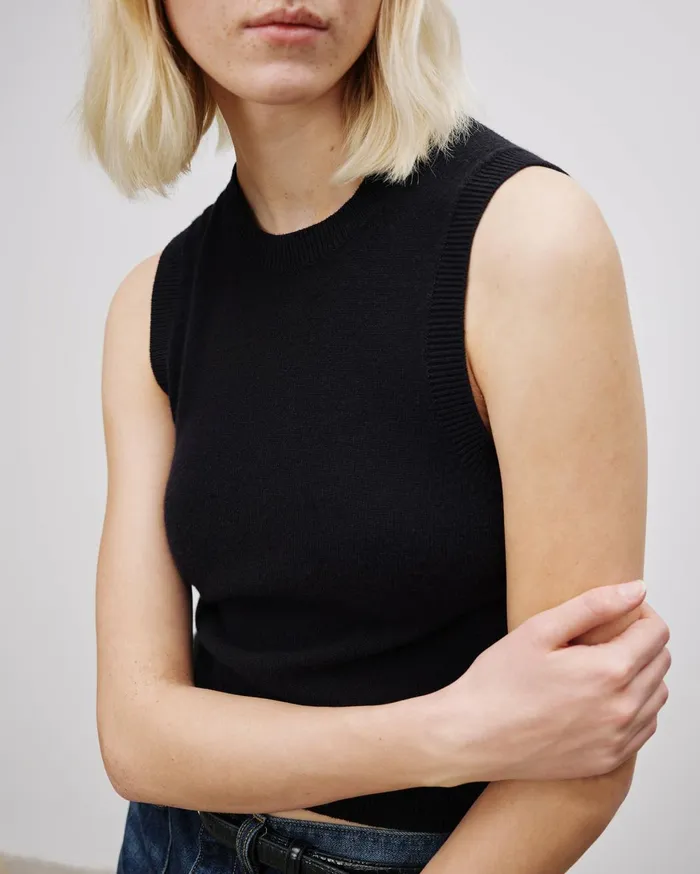 Nili Lotan MAY CASHMERE TANK Espresso Women Tops