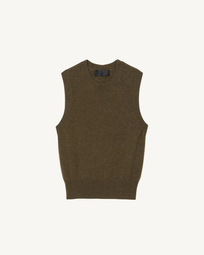 Nili Lotan MAY CASHMERE TANK Espresso Women Tops