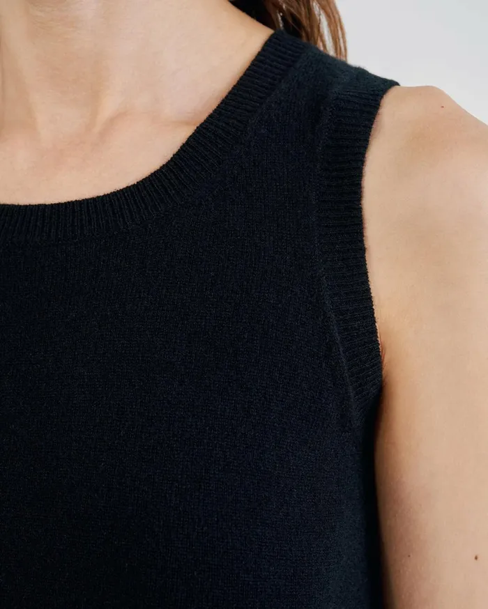 Nili Lotan MAY CASHMERE TANK Espresso Women Tops