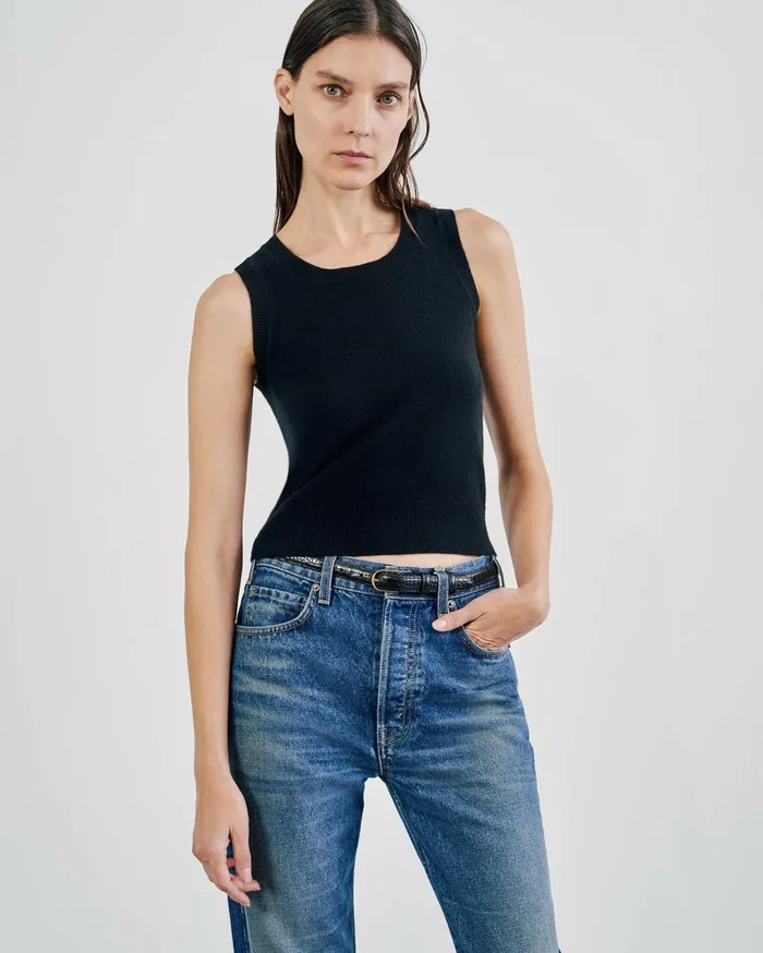 Nili Lotan MAY CASHMERE TANK Espresso Women Tops