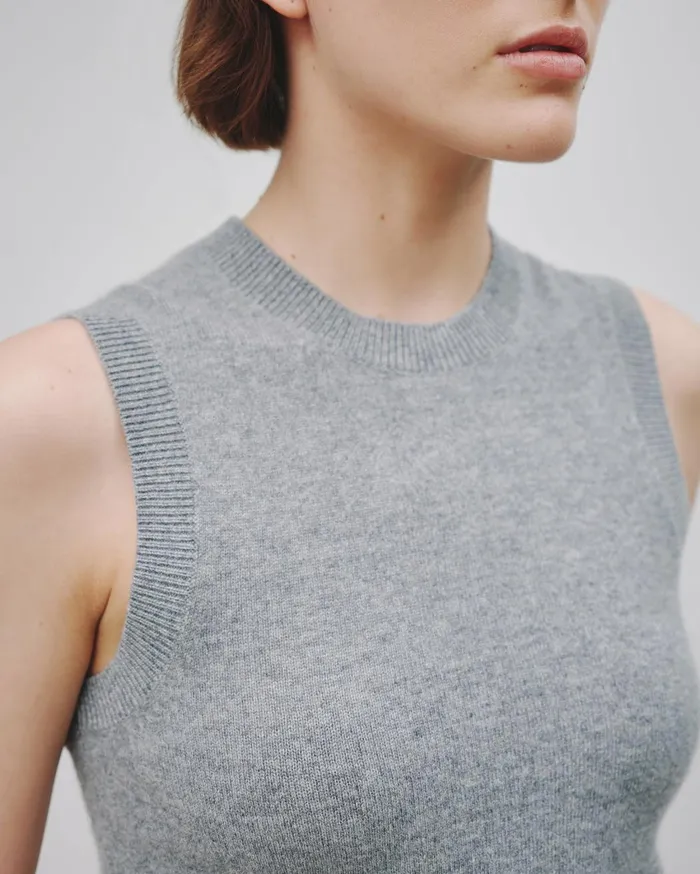 Nili Lotan MAY CASHMERE TANK Espresso Women Tops