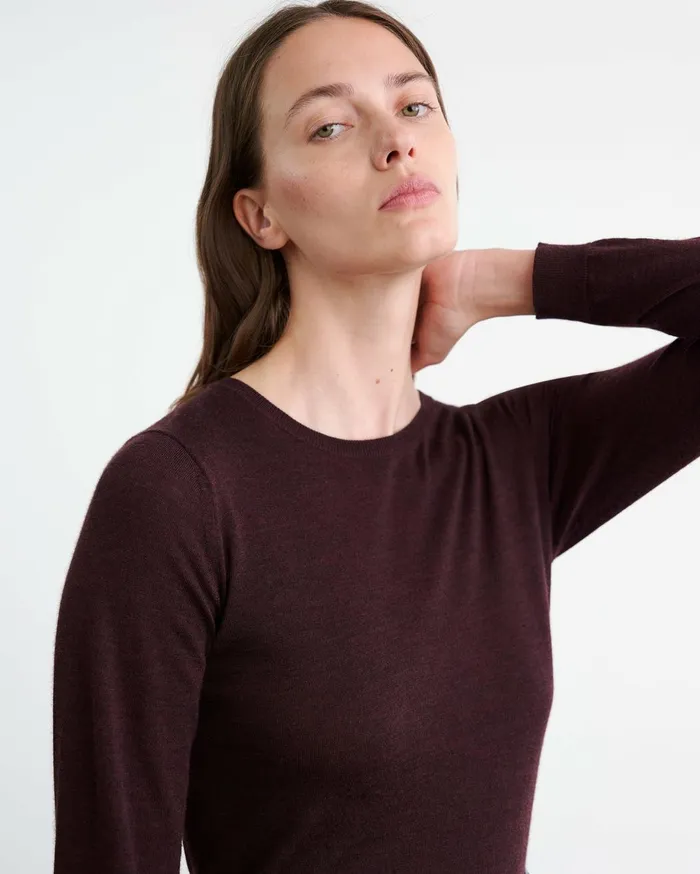 Nili Lotan ORIANA SWEATER Burgundy Women Knits and Sweaters