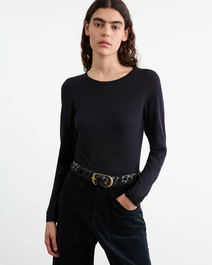 Nili Lotan ORIANA SWEATER Burgundy Women Knits and Sweaters