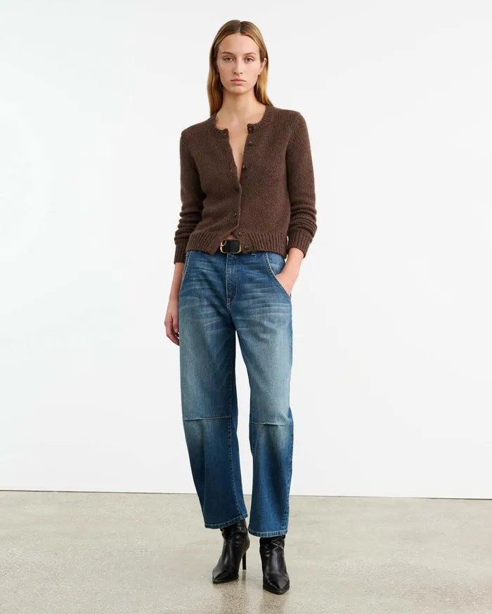 Nili Lotan SASKIA CASHMERE CARDIGAN Redwood Melange Women Knits and Sweaters