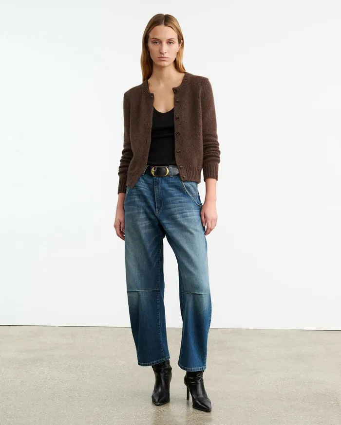 Nili Lotan SASKIA CASHMERE CARDIGAN Redwood Melange Women Knits and Sweaters