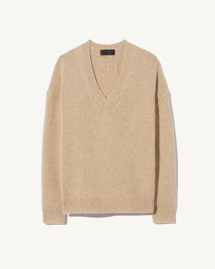 Nili Lotan SHAGAN CASHMERE SWEATER Parchment Women Knits and Sweaters