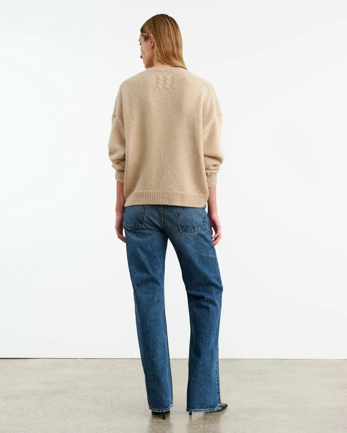 Nili Lotan SHAGAN CASHMERE SWEATER Parchment Women Knits and Sweaters