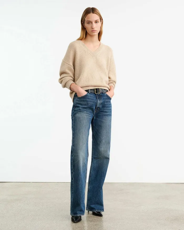 Nili Lotan SHAGAN CASHMERE SWEATER Parchment Women Knits and Sweaters