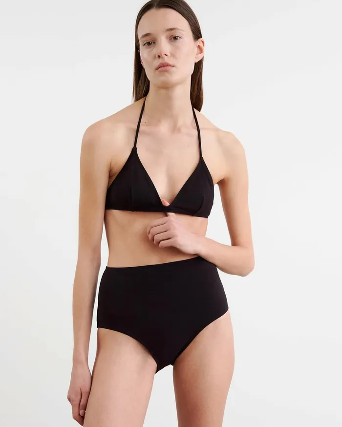Nili Lotan TRIANGLE BIKINI TOP Black Women Swim