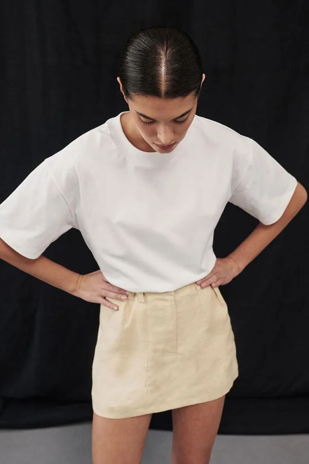 NOAH OFF WHITE SIGNATURE COTTON TEE Women DISSH White Tops