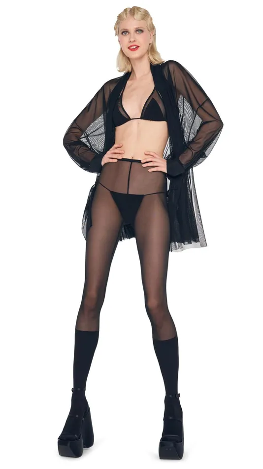 Norma Kamali Bottoms BOOT HIGH LEGGING W FOOTSIE Blackblack Mesh 8211 Clothing Norma Kamali Bottoms BOOT HIGH LEGGING W FOOTSIE Blackblack Mesh 8211 Clothing