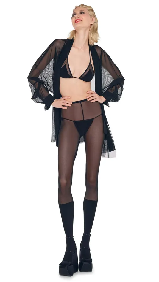 Norma Kamali Bottoms BOOT HIGH LEGGING W FOOTSIE Blackblack Mesh 8211 Clothing Norma Kamali Bottoms BOOT HIGH LEGGING W FOOTSIE Blackblack Mesh 8211 Clothing