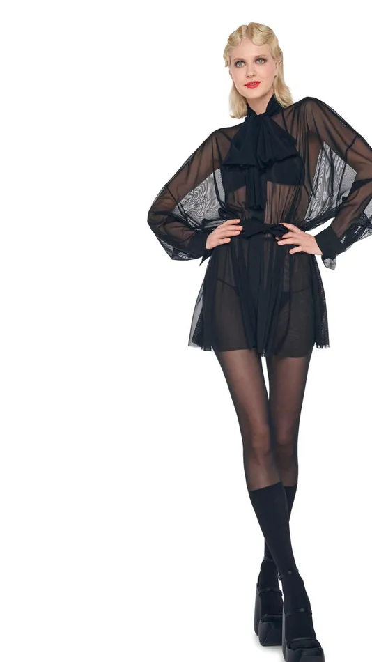 Norma Kamali Bottoms BOOT HIGH LEGGING W FOOTSIE Blackblack Mesh 8211 Clothing Norma Kamali Bottoms BOOT HIGH LEGGING W FOOTSIE Blackblack Mesh 8211 Clothing