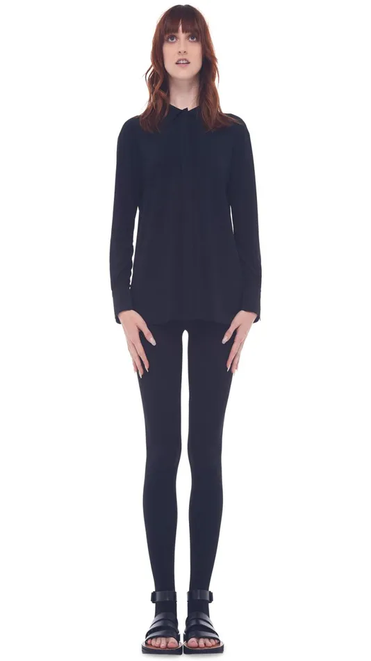 Norma Kamali Bottoms LEGGING WITH FOOTIE Black 8211 Clothing