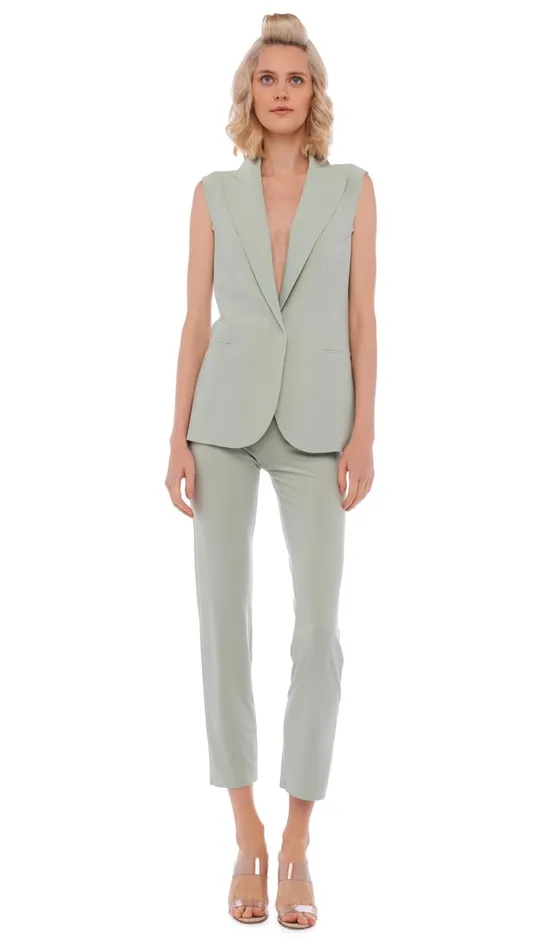 Norma Kamali Bottoms PENCIL PANT Dried Sage 8211 Clothing