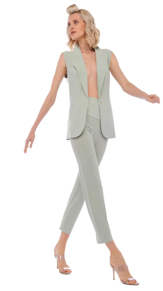 Norma Kamali Bottoms PENCIL PANT Dried Sage 8211 Clothing