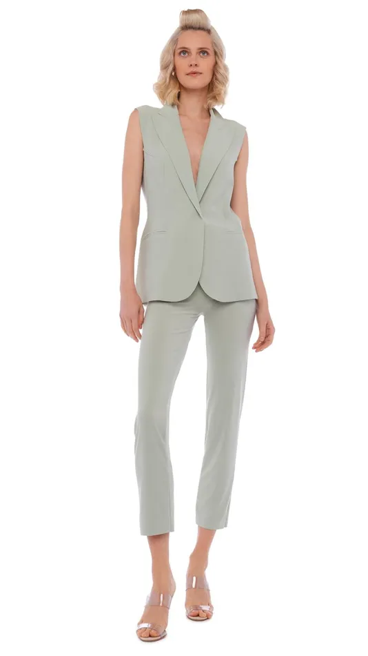 Norma Kamali Bottoms PENCIL PANT Dried Sage 8211 Clothing