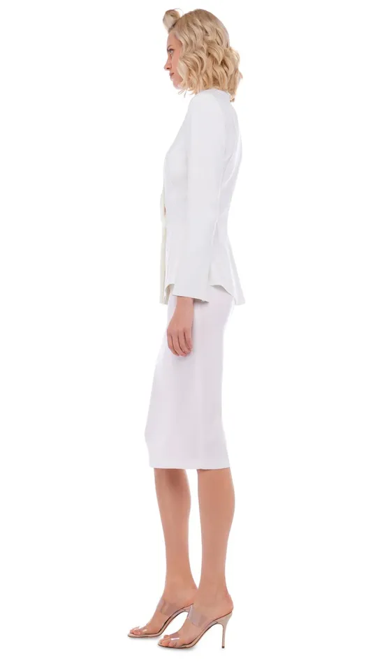 Norma Kamali Bottoms STRAIGHT SKIRT Snow White 8211 Clothing