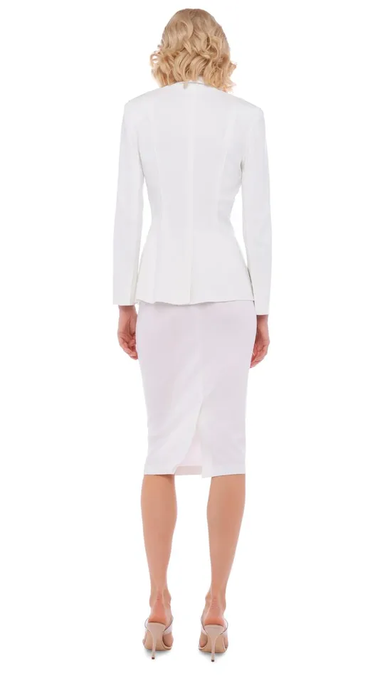Norma Kamali Bottoms STRAIGHT SKIRT Snow White 8211 Clothing