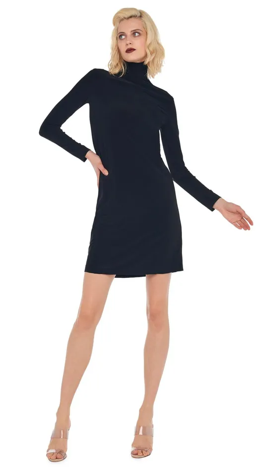 Norma Kamali Dresses TURTLENECK DRESS TO KNEE Black 8211 Clothing