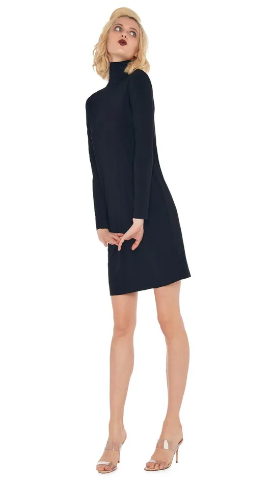 Norma Kamali Dresses TURTLENECK DRESS TO KNEE Black 8211 Clothing
