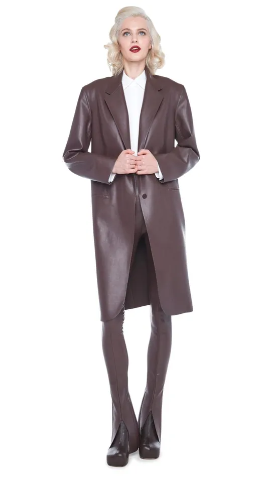 Norma Kamali Jackets OVERSIZED SINGLE BREASTED JACKET BELOW THE KNEE Chocolate 8211 Clothing Norma Kamali Jackets OVERSIZED SINGLE BREASTED JACKET BELOW THE KNEE Chocolate 8211 Clothing