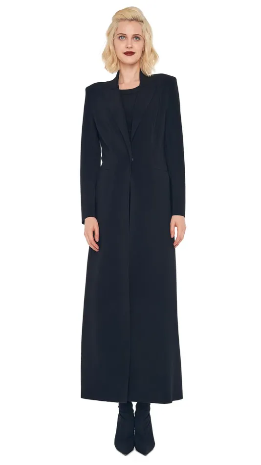 Norma Kamali Wardrobe SLEEVELESS PICKLEBALL MINI DRESS With SINGLE BREASTED COAT 8211 Clothing