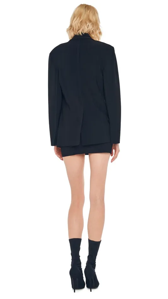 Norma Kamali Wardrobe STRAPLESS PICKLEBALL MINI DRESS With EASY FIT SINGLE BREASTED JACKET 8211 Clothing Norma Kamali Wardrobe STRAPLESS PICKLEBALL MINI DRESS With EASY FIT SINGLE BREASTED JACKET 8211 Clothing