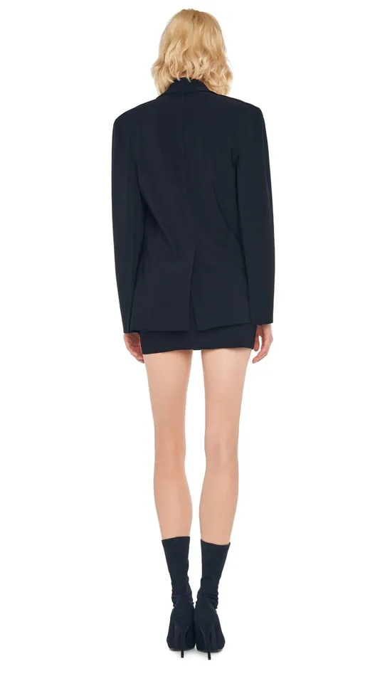 Norma Kamali Wardrobe STRAPLESS PICKLEBALL MINI DRESS With EASY FIT SINGLE BREASTED JACKET 8211 Clothing Norma Kamali Wardrobe STRAPLESS PICKLEBALL MINI DRESS With EASY FIT SINGLE BREASTED JACKET 8211 Clothing