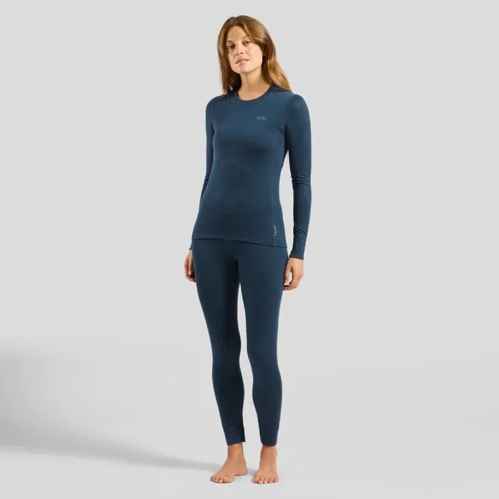 Odlo Base Layers The Natural Merino Warm Base Layer Set Blue Wing Teal 8211 Blue Ashes 8211 Women