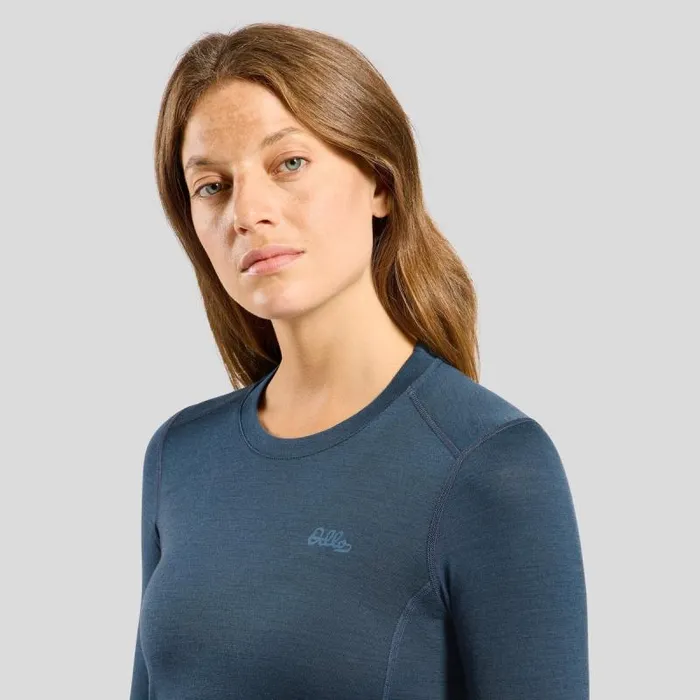 Odlo Base Layers The Natural Merino Warm Base Layer Set Blue Wing Teal 8211 Blue Ashes 8211 Women