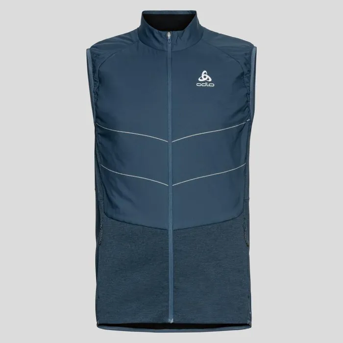 Odlo Jackets and Vests The Run Easy SThermic Running Vest Blue Wing Teal 8211 Men