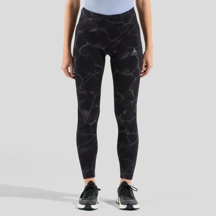 Odlo Pants and Tights The Zeroweight Print Running Tights Black 8211 Women